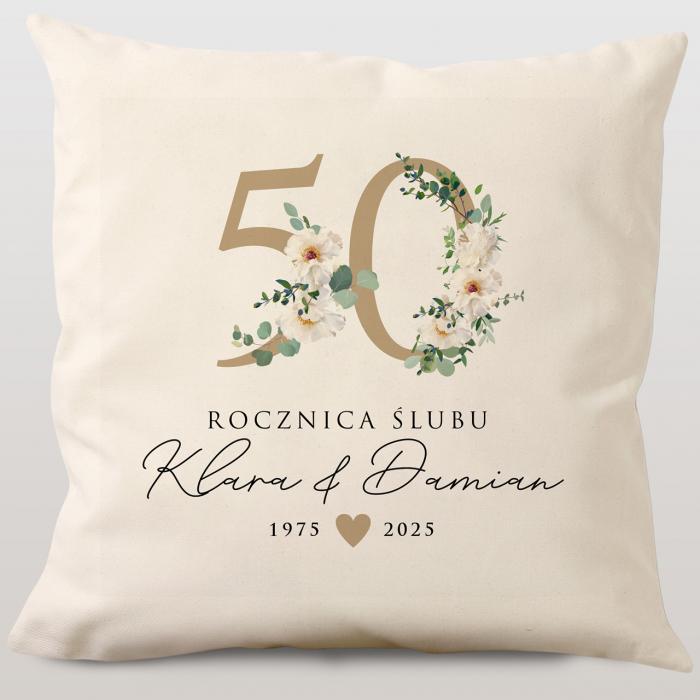 Personalizowana poduszka na rocznicę ślubu ZŁOTE GODY