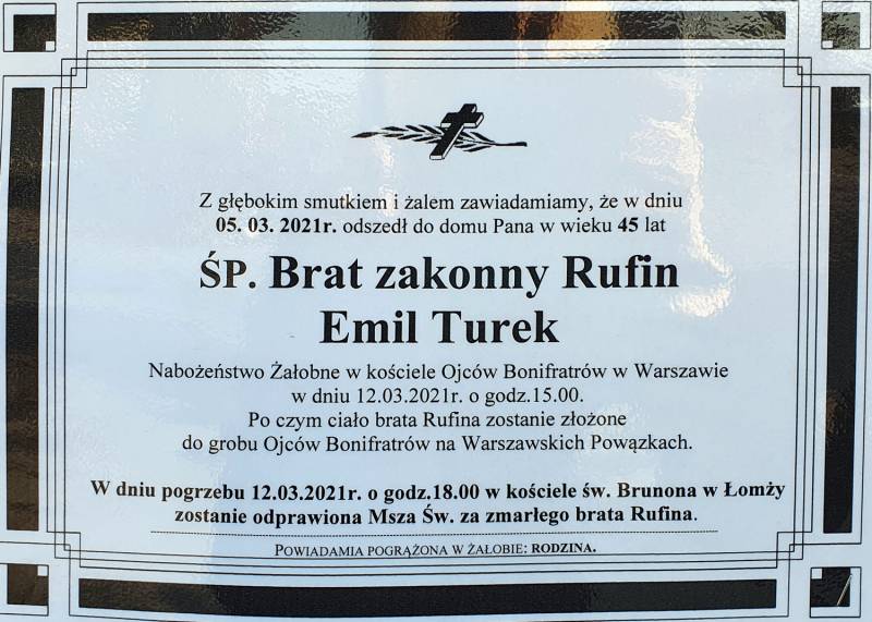 Brat zakonny Rufin Emil Turek