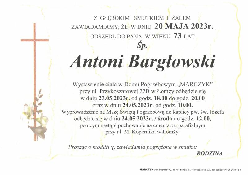 Antoni  Bargłowski