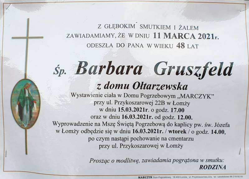 Barbara Gruszfeld z domu Ołtarzewska