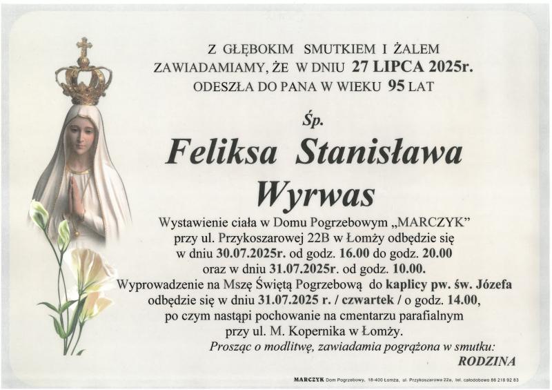 Feliksa Stanisława Wyrwas