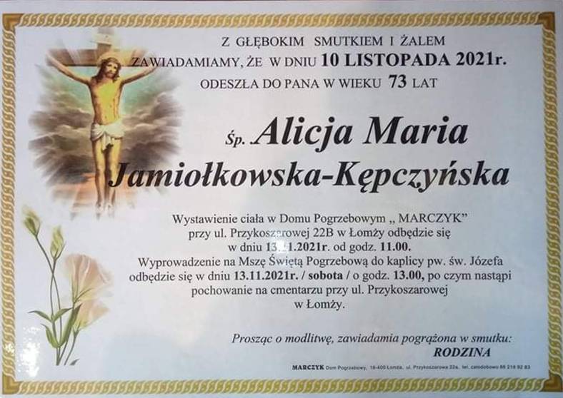 Alicja Maria Jamiołkowska-Kępczyńska