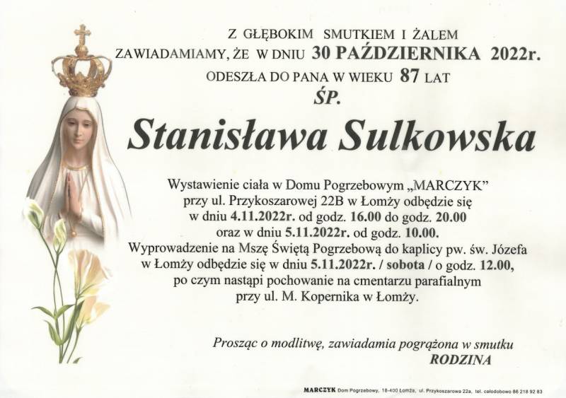 Stanisława  Sulkowska