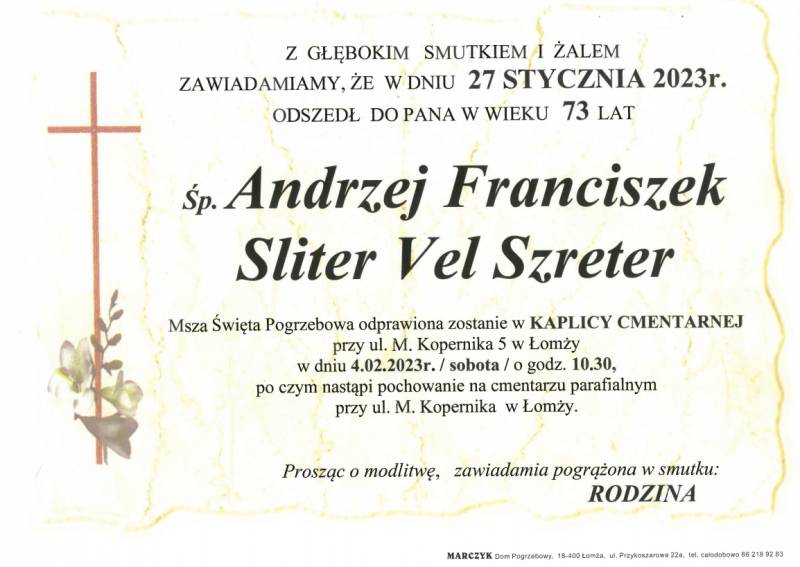 Andrzej Franciszek Sliter vel Szreter