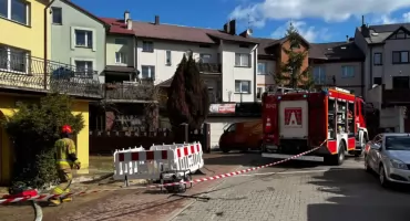 Awaria sieci wodociągowej w Łomży. Akcja strażaków na Spokojnej